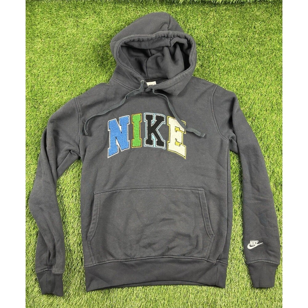 Nike Hoodie Adult Medium Black Spell Out Sweatshirt Pullover Mens